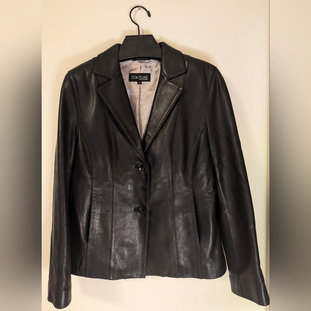 Couture by J.Park black leather blazer size M